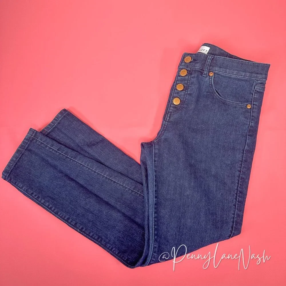 Loft Exposed Button Fly Modern Skinny Jeans - Picture 11 of 11